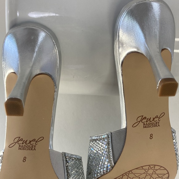 Sparkling sandals with a heel and square toe,  tapered heel make this a fun shoe - Picture 6 of 11